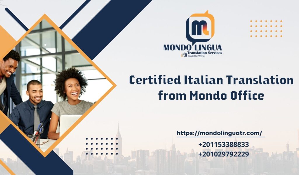 Certified Italian Translation from Mondo Office