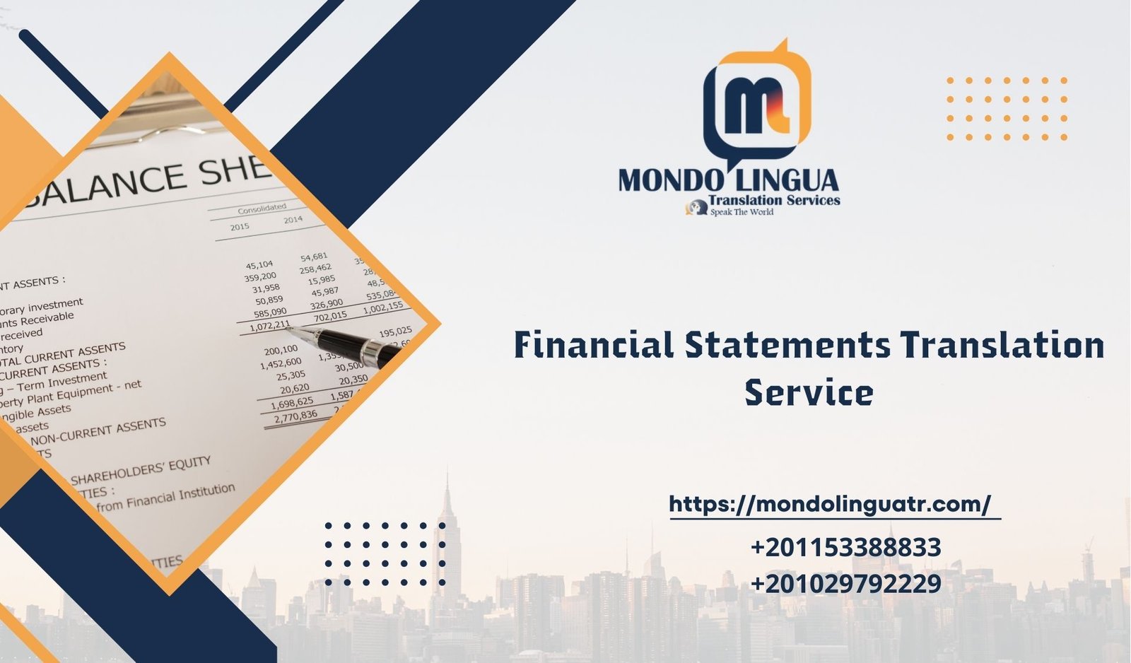 Financial Statements Translation Service - Mondo Lingua