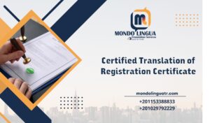 Certified Translation of Registration Certificate